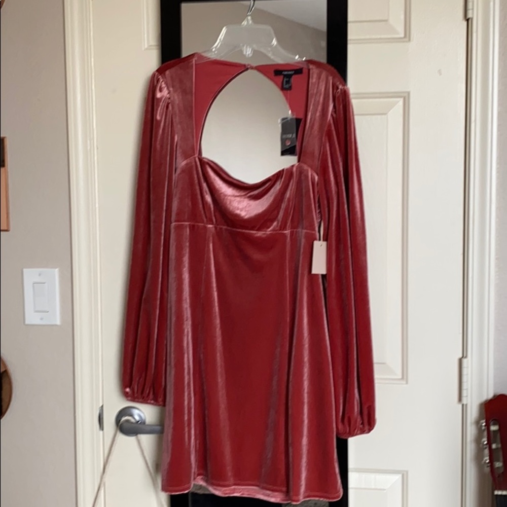 Velvet Pink Dress Forever 21 Sz L